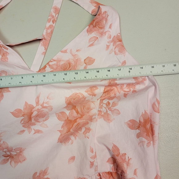 Wild Fable Mini Skater Halter Dress Women's Plus 3X Pink Floral Cotton - Picture 4 of 5